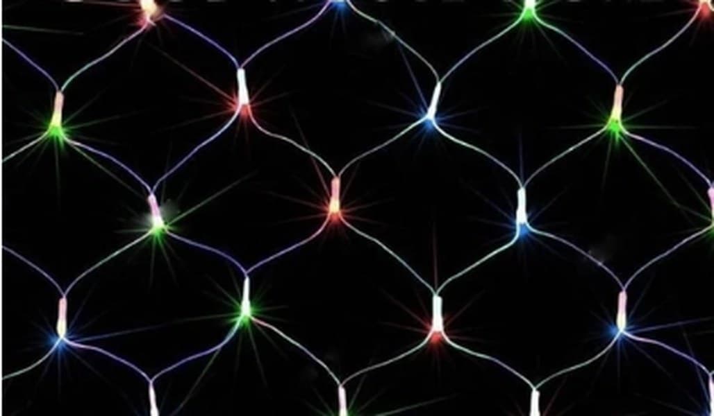 Гірлянда-сітка електрич. 100LED MultiColor прозор. провід L-1,2м H-1,2м №E-45/1590-01(100)