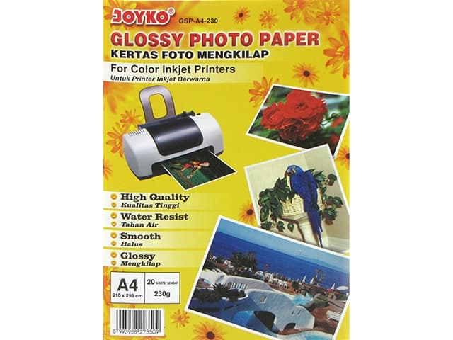 Фотопапір глянцевий Joyko А4 230г/м2 210х298мм (20) (1000) GSP-A4-10/GSP-A4-230