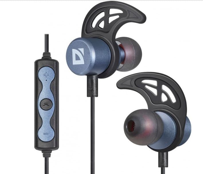 Навушники вакуумні Defender Free Motion B685 BT з регулятором гучності metallic-blue мікрофон  
