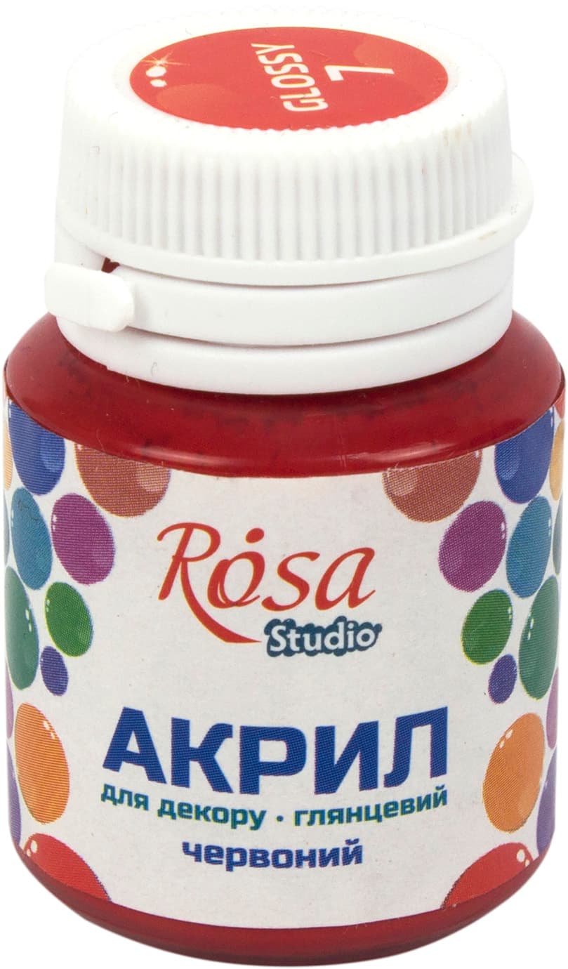 Акрил для декора Rosa Studio 20мл глянцевый красный 21007/2752