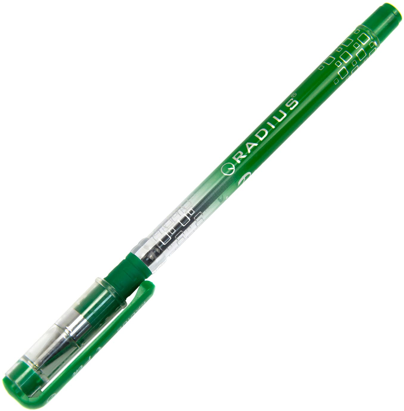 Ручка кулькова Radius I-pen 0,7мм напівпрозорий корпус зелена (12) (144) (1728) 0184