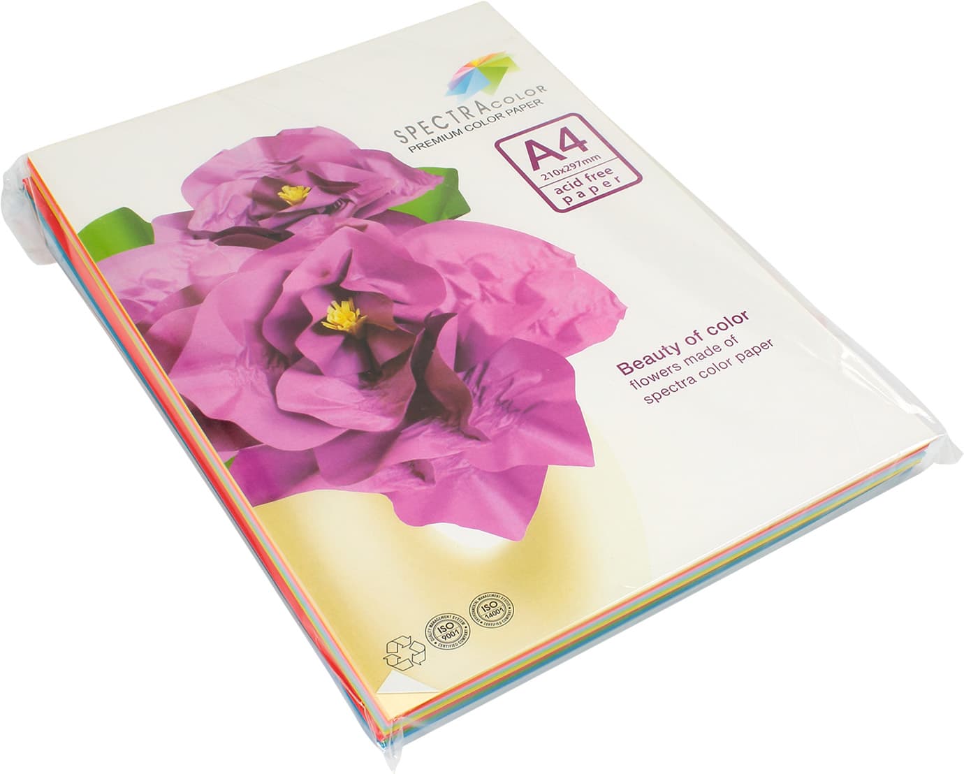Бумага цветная А4 160г/м2 супер ассорти 10х10 Spectra Color-Rainbow Pack IT 85 B 100 шт (1) (11)