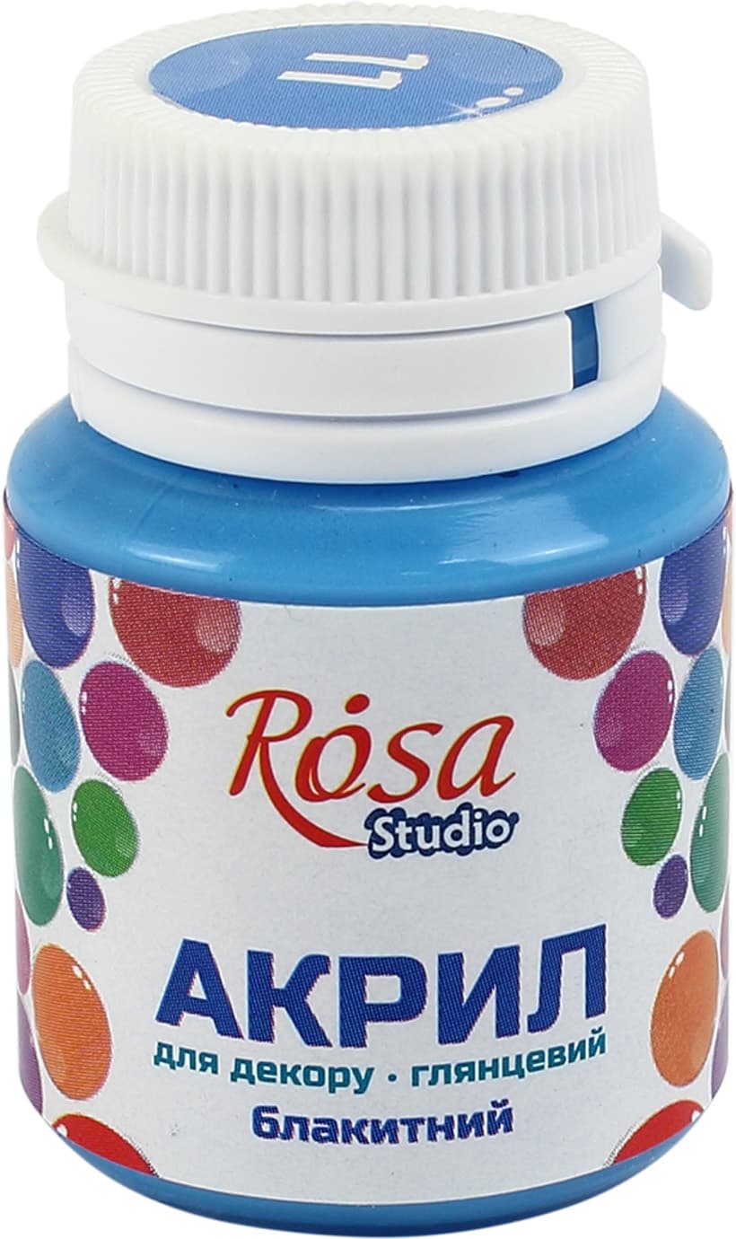Акрил для декора Rosa Studio 20мл глянцевый голубой 21011/2547