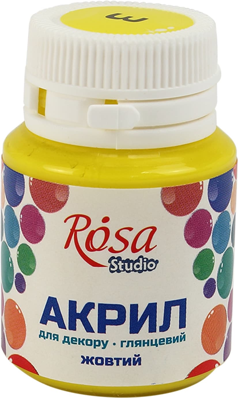 Акрил для декора Rosa Talent 20мл глянцевый желтый 21003/2783
