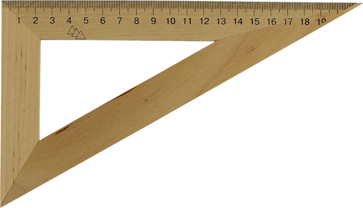Трикутник дерев'яний 22см 60х90х30 (25) (50) 0311