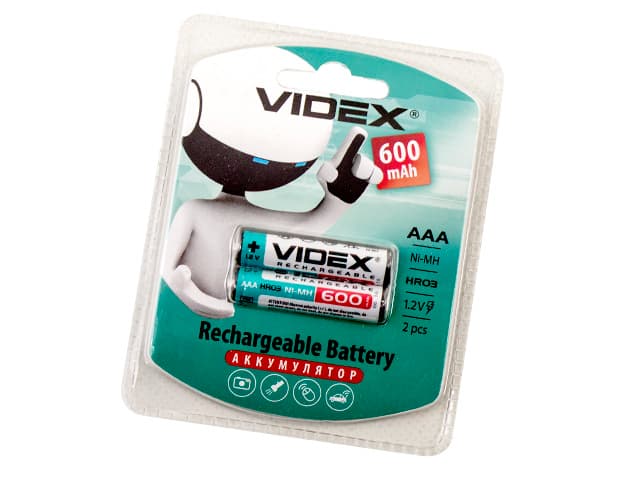 Аккумуляторы Videx (HR-03, 600 mAh) блистер 2 шт