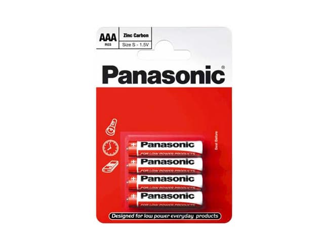 Батарейки Panasonic zinc carbon R-03 блістер 4 шт (12) (60)