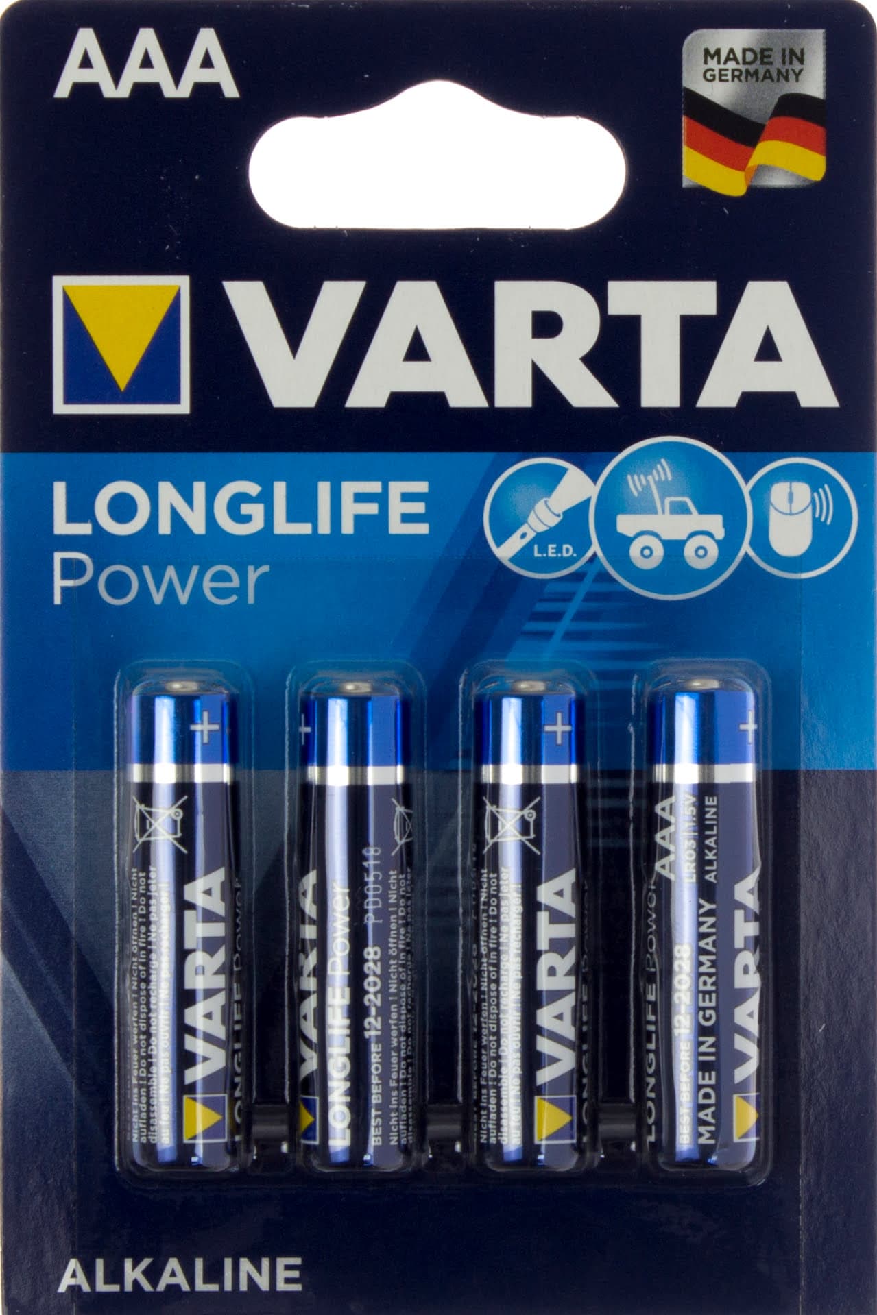 Батарейки Varta high energy longlife power LR-03 блістер 4 шт (10) (50)