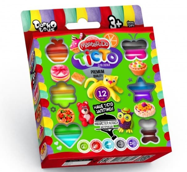 Набор креативного творчества Master Do тесто для лепки, 12 цветовх20 гр DankoToys (20) TMD-02-04