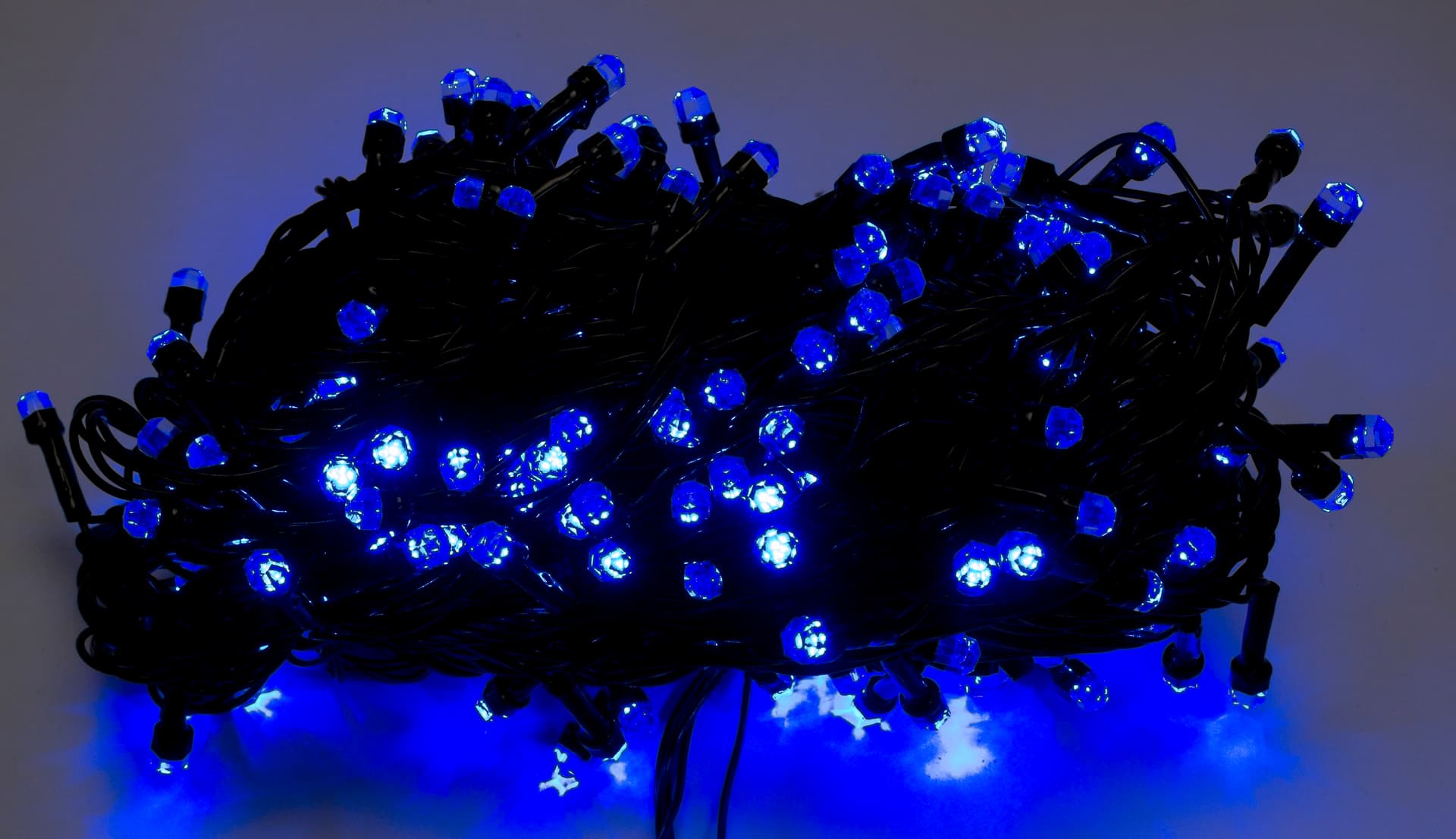 Гірлянда електрична Рубін 300 LED синя, чорний провід 1283-02