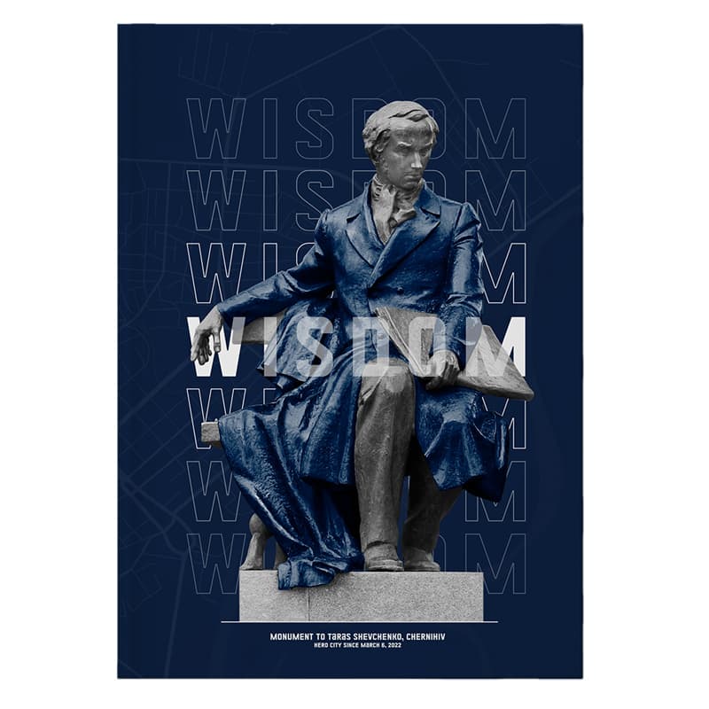 Книга-канцелярская A4 96 листов клетка Wisdom темно-синяя Axent (10) №8422-553