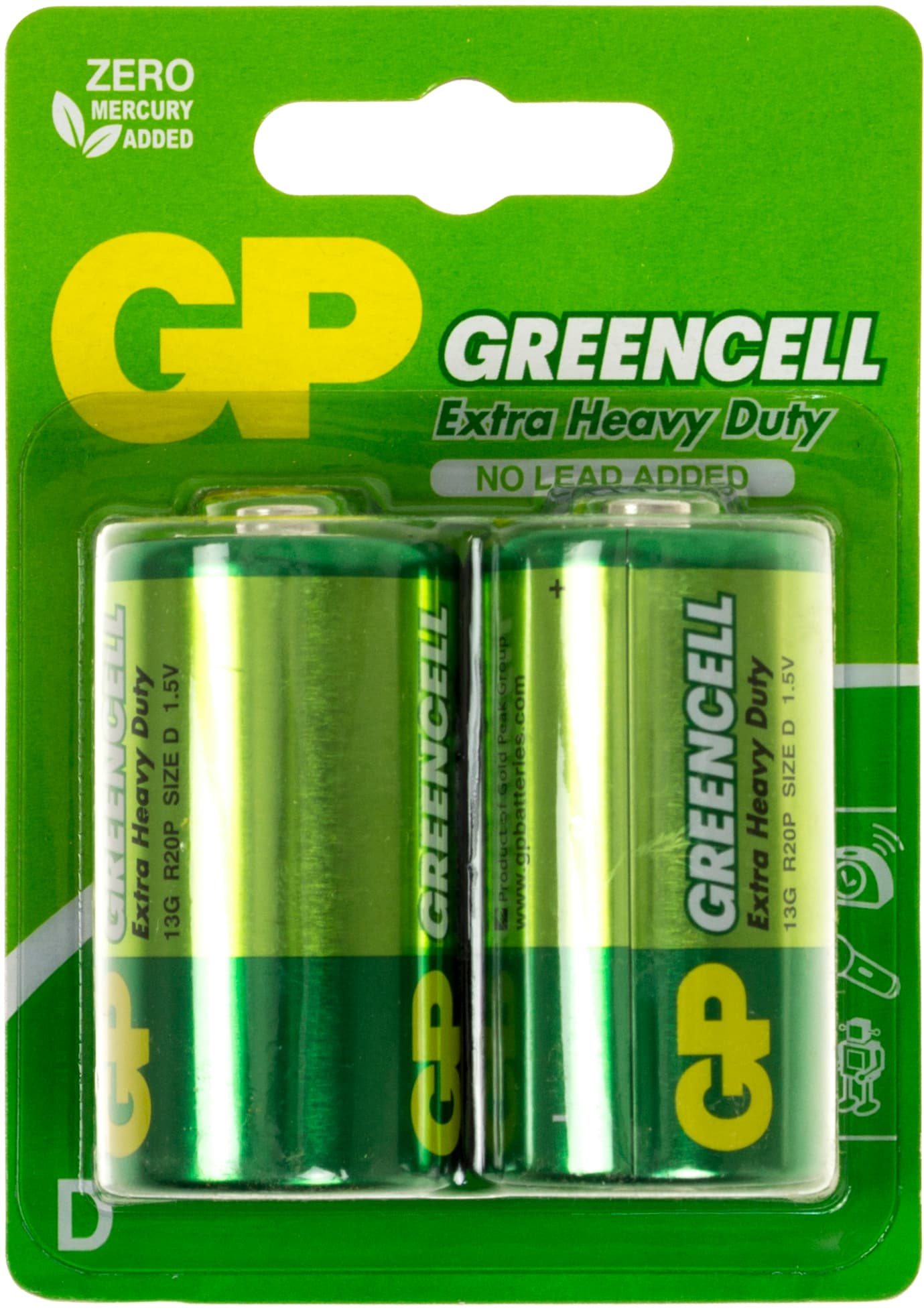 Батарейки GP Greencell 13G-U2 R-20/блістер 2шт (10)(60)