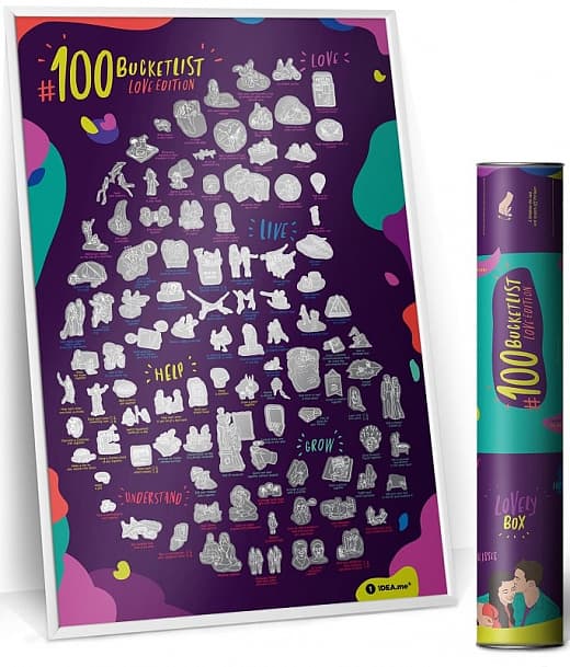 Плакат-скетч постер #100 Дел Love edition у тубусі англійською