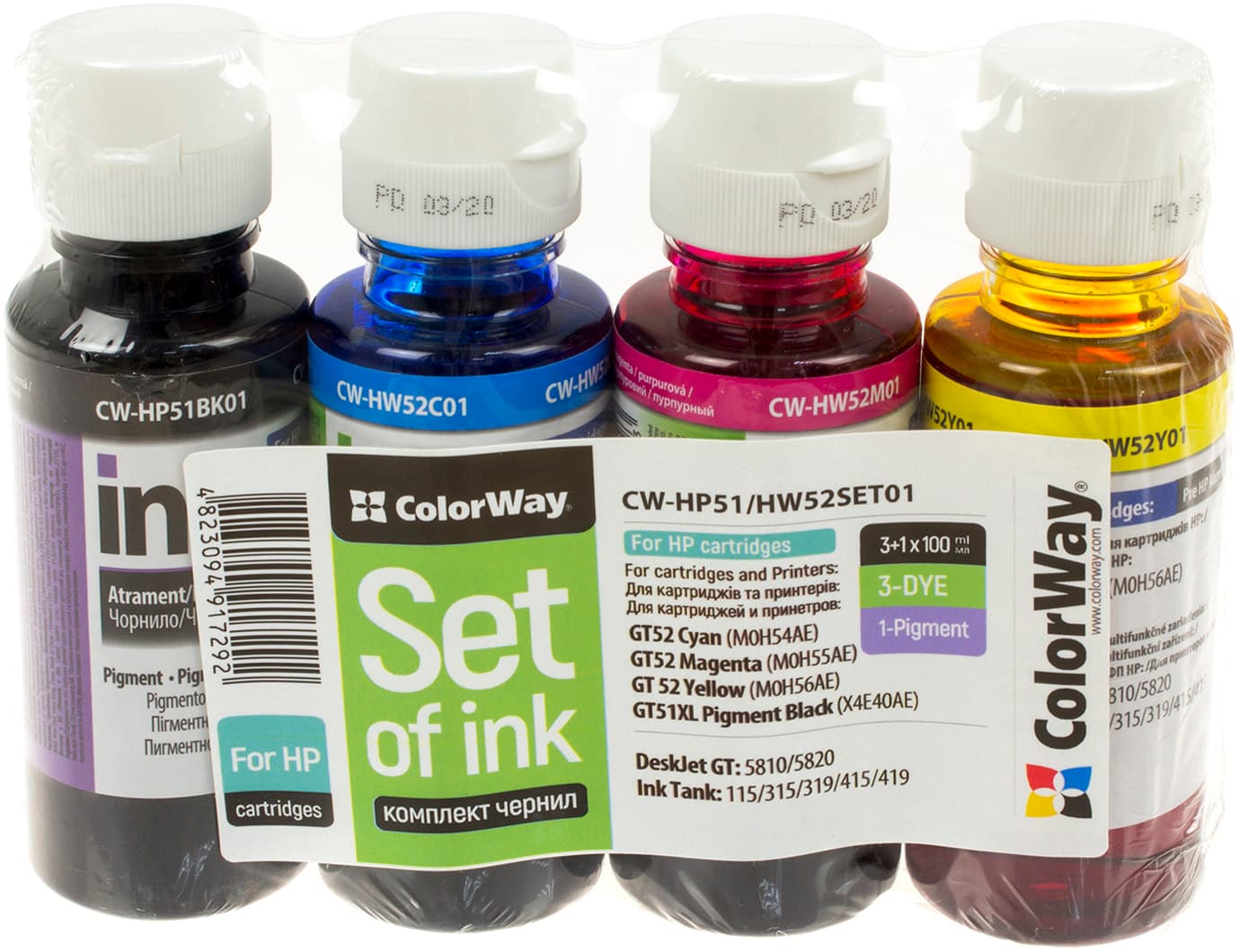 Чорнило до-кт ColorWay HP Ink Tank 115/315/415 4х100мл black,cyan,magenta,yellow