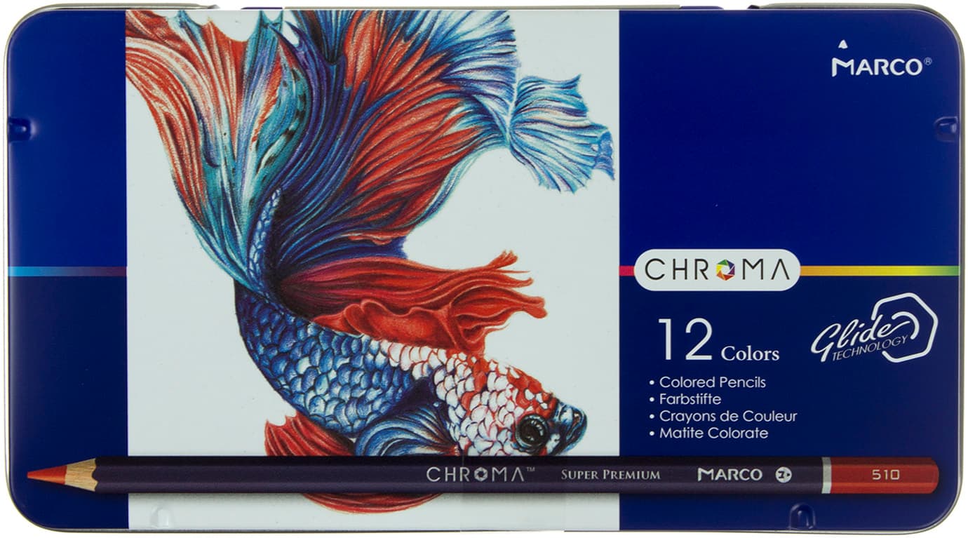 Олівці кольорові 12 кольорів Marco Chroma металева коробка (12) (72) 8010-12TN/1343