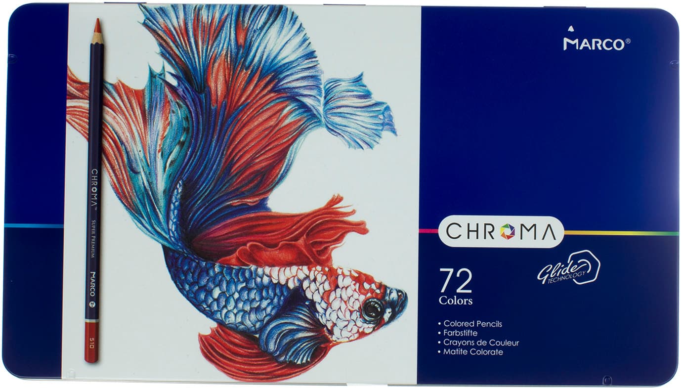 Олівці кольорові 72 кольори Marco Chroma металева коробка (4) (12) 8010-72TN/1411