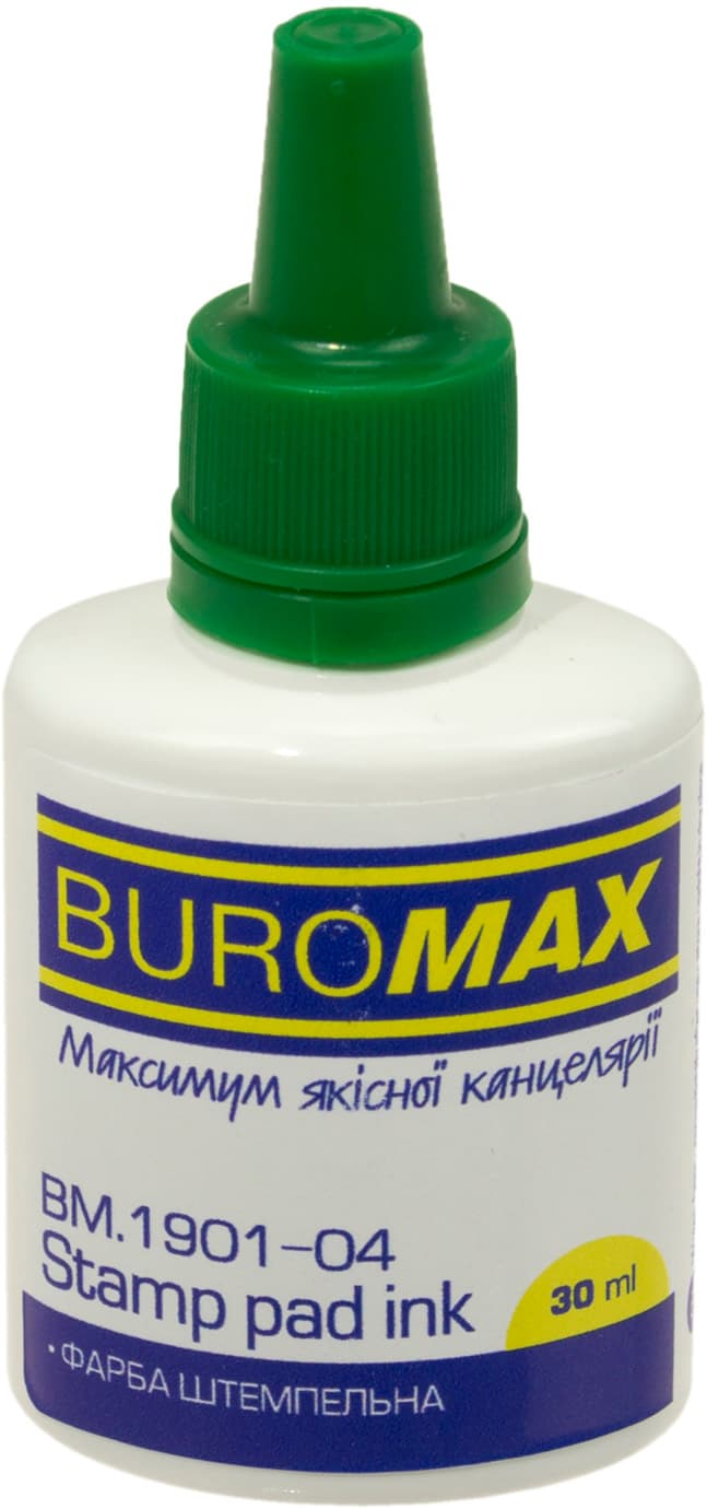 Штемпельная краска Buromax 30 мл зеленая (12) (288) №1901-04