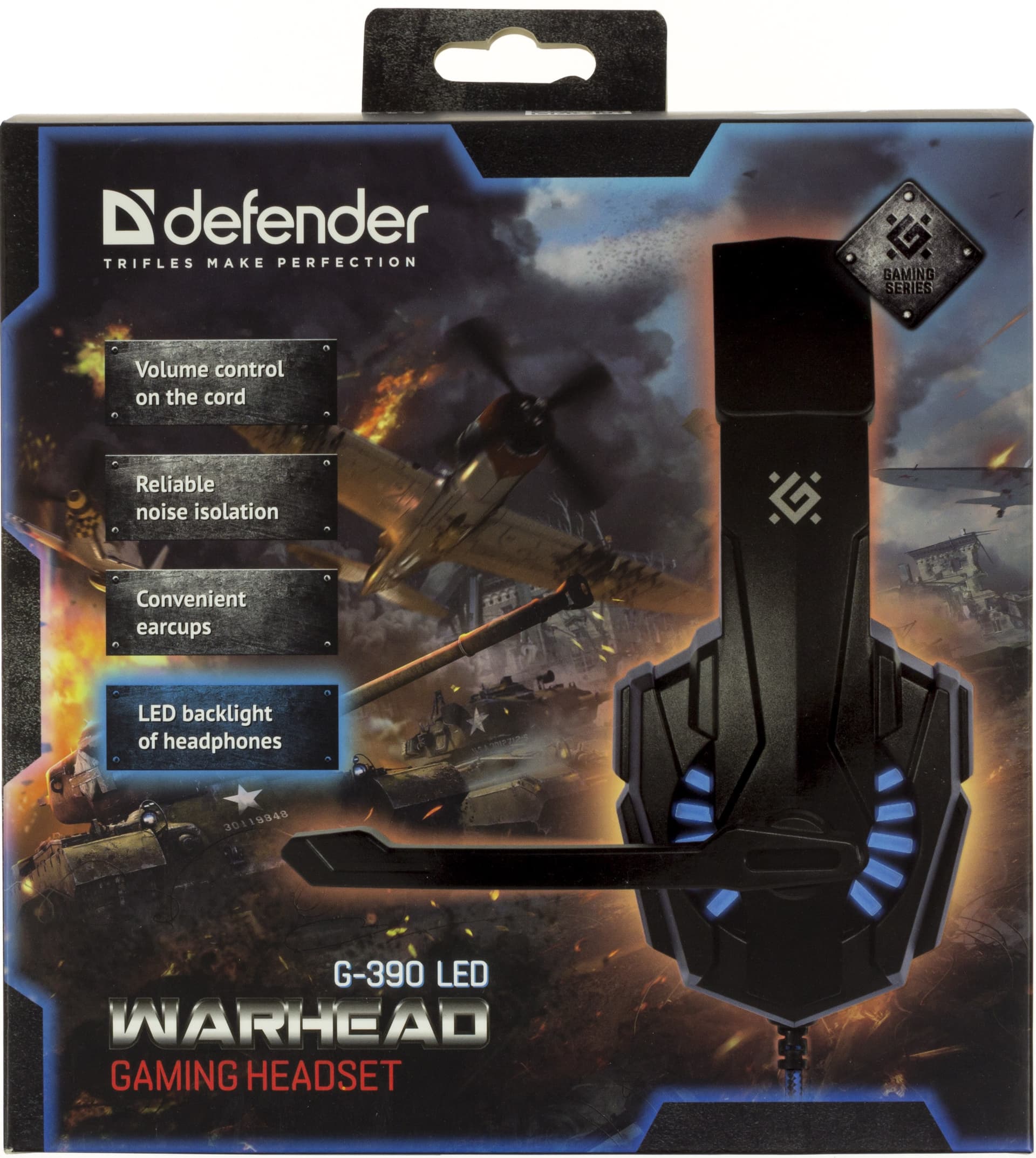 Навушники Defender Warhead G-390/64039 1,8 м Led black/blue мікрофон