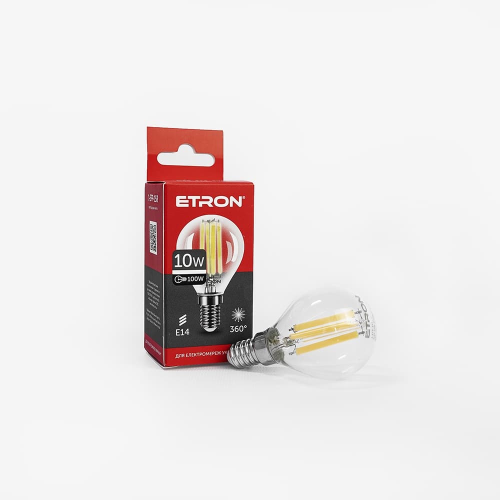 Лампа Etron Filament Power прозоре скло LED 1-EFP-158 G45 10Вт 4200K Е14 (10)