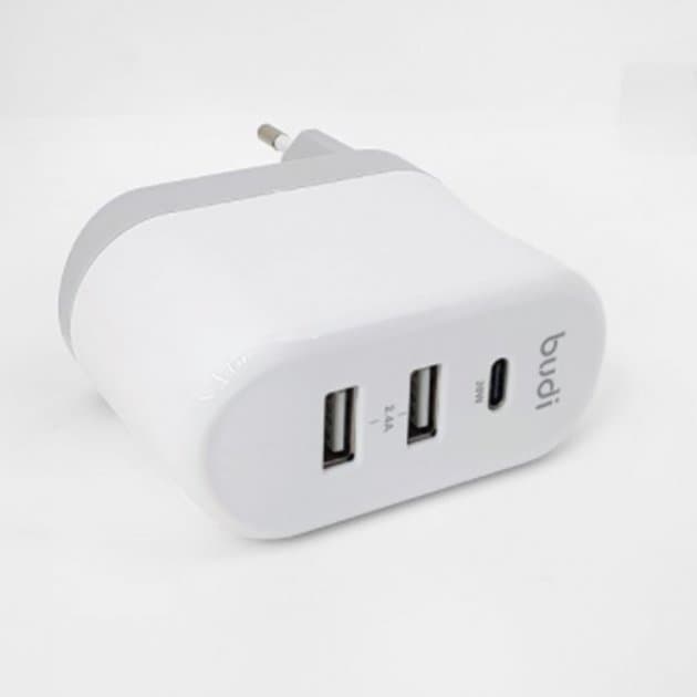 Зарядное устройство Budi на 3.0Q 3USB, 2.4A, 12W white Breidon №M8J315QE