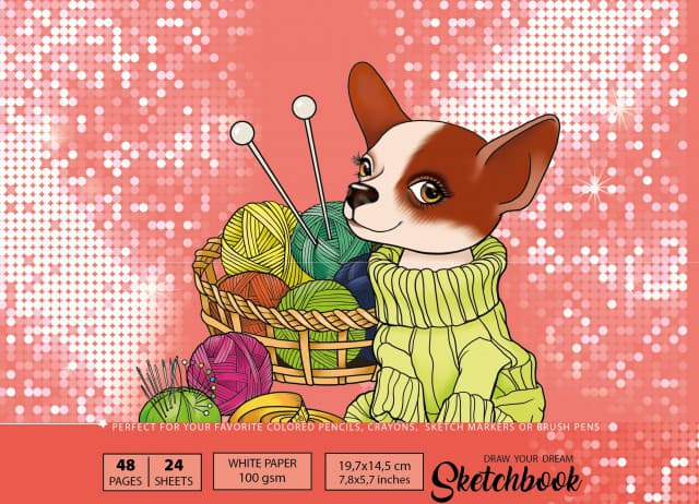 Скетчбук 24/100 A5 чисті аркуші, матова ламінація Мандарин (10) №7БЦ/БК209/22/21571   