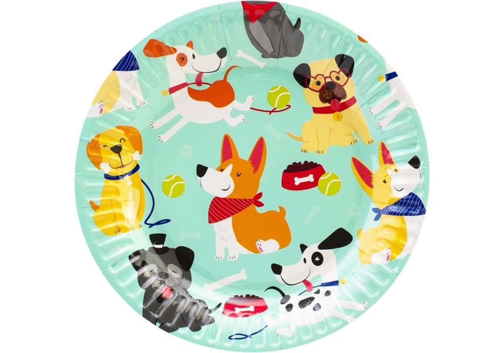 Набір тарілок паперових Maxi Happy Dogs 6 шт 17,78 см (24) (144) №MX443216-7in  