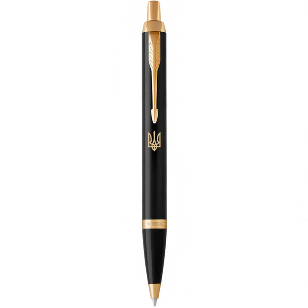 Ручка кулькова Parker IM Black з позолотою Герб України №22032_T005y  