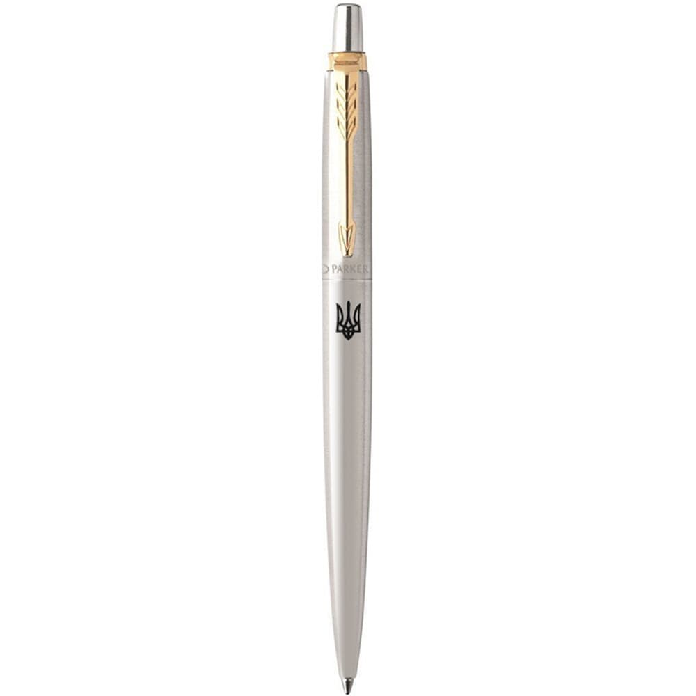 Ручка кулькова Parker Jotter сталь з позолотою Герб України №16032_T005b  