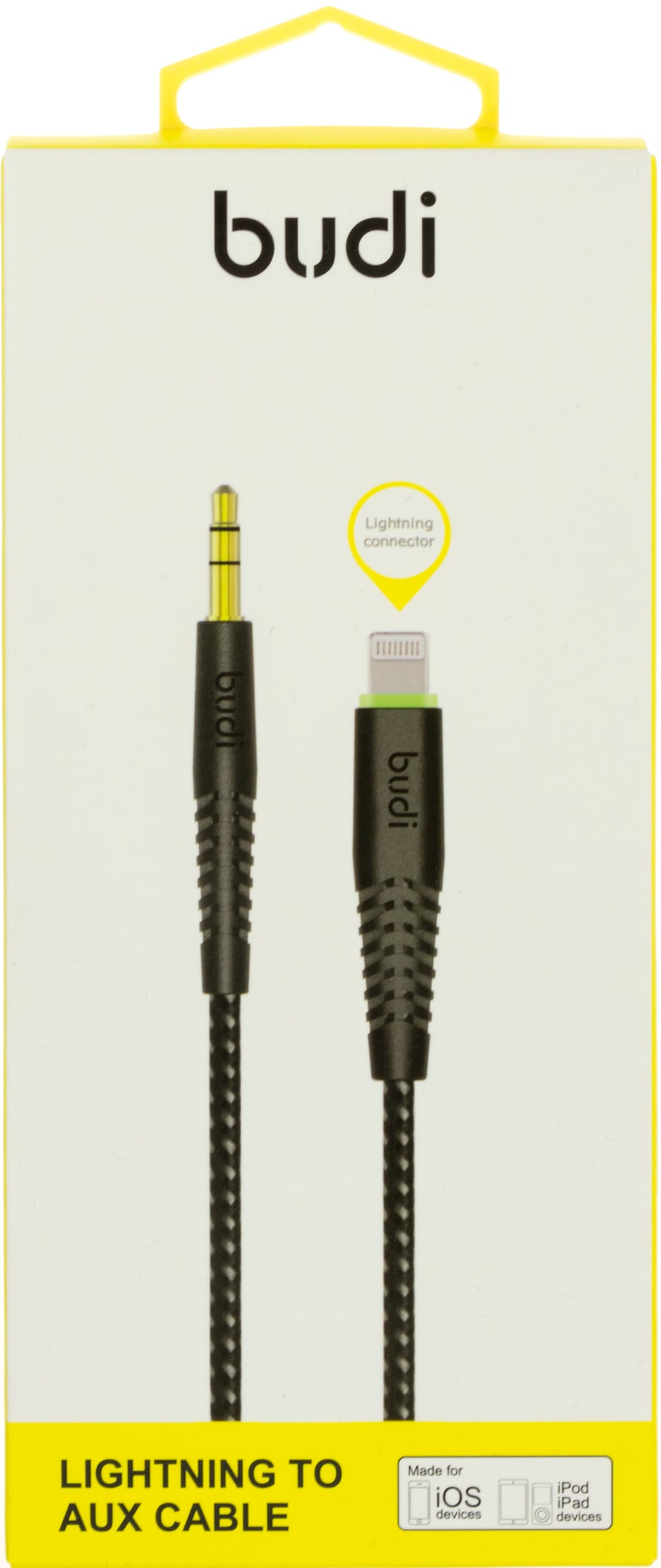 Кабель jack 3.5мм > lightning Budi 1.2 м black Breidon №150LXA-BLK  