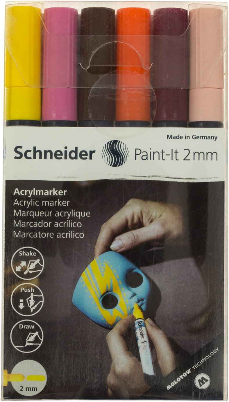 Набор маркеров акриловых Schneider Paint-it 310 2мм Wallet Set3 6 цветов (10) S120197
