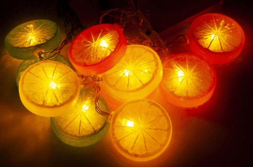 Гірлянда електрич. Фрукти 10LED USB,на бат-ці,теплий-білий, L-4м №1698-218