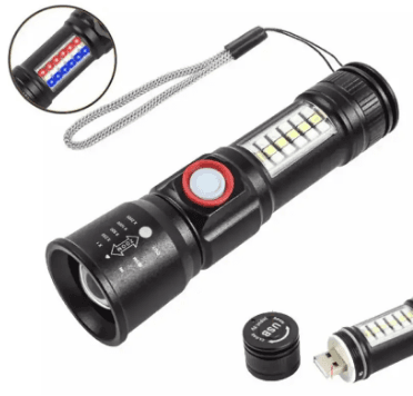 Фонарь акум. метал. ЗУ USB,красное,синее,белое, zoom, 5 режимов №SY-1903C-P50+SMD(60)