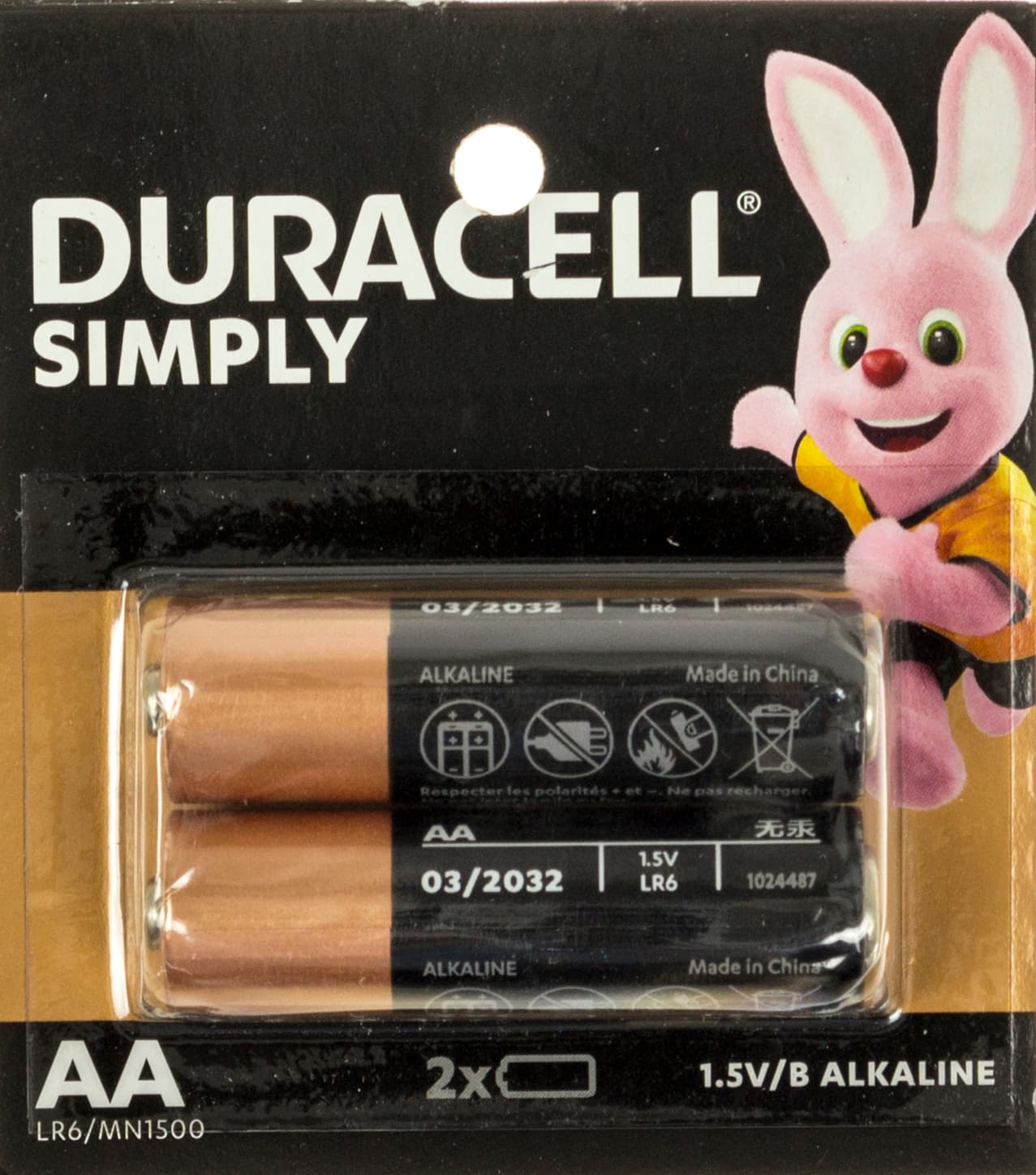 Батарейки Duracell LR-06/блістер відривний 2*10(10)(100)