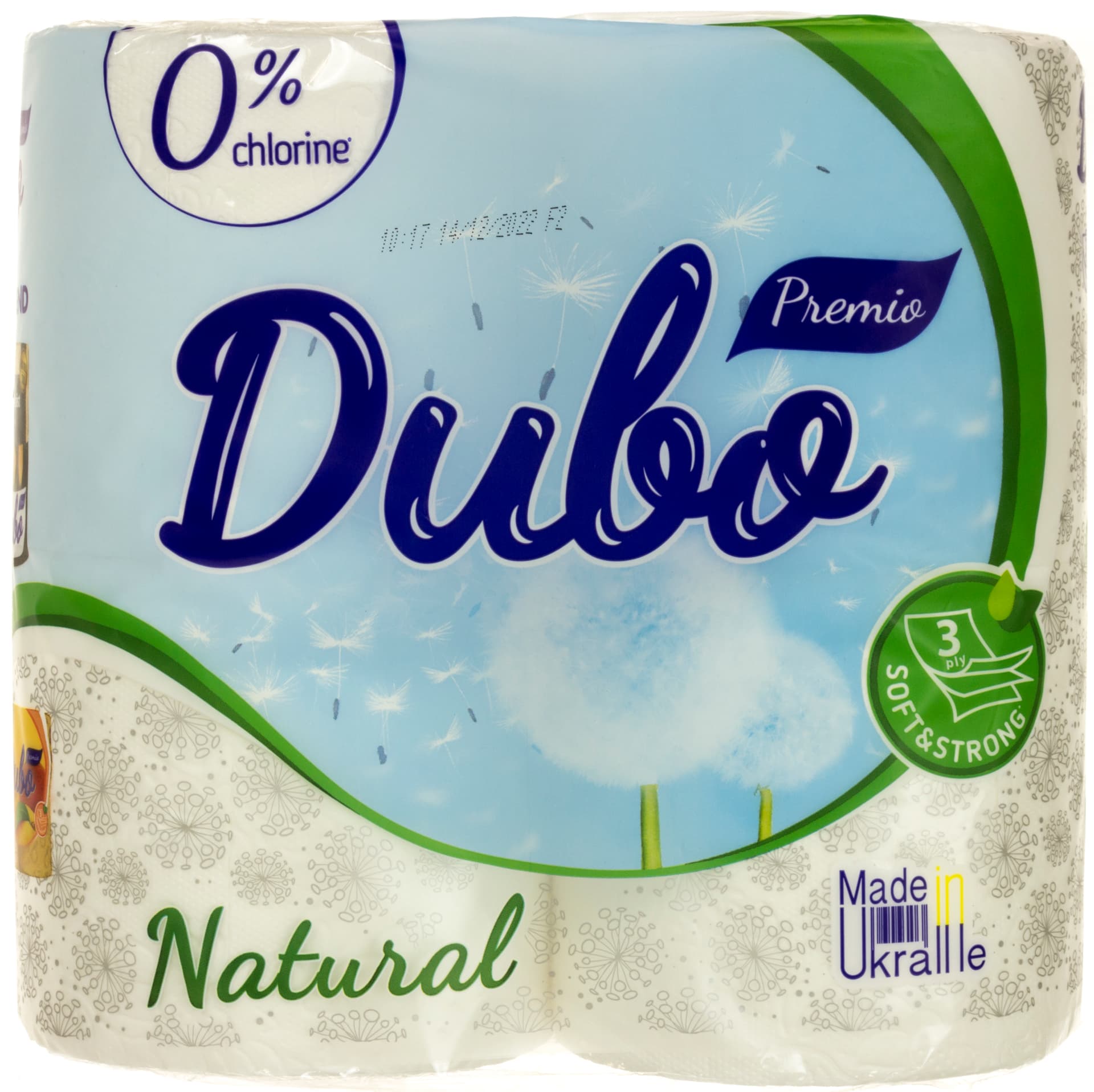 Туалетний папір "Диво Premio Naturale" 3шар. (4шт) білий №3056(20)