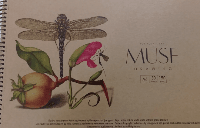 Альбом для малювання на пружині 30/150 A4 Muse крафт-картон Школярик (1) (36) №PB-SC-030-319