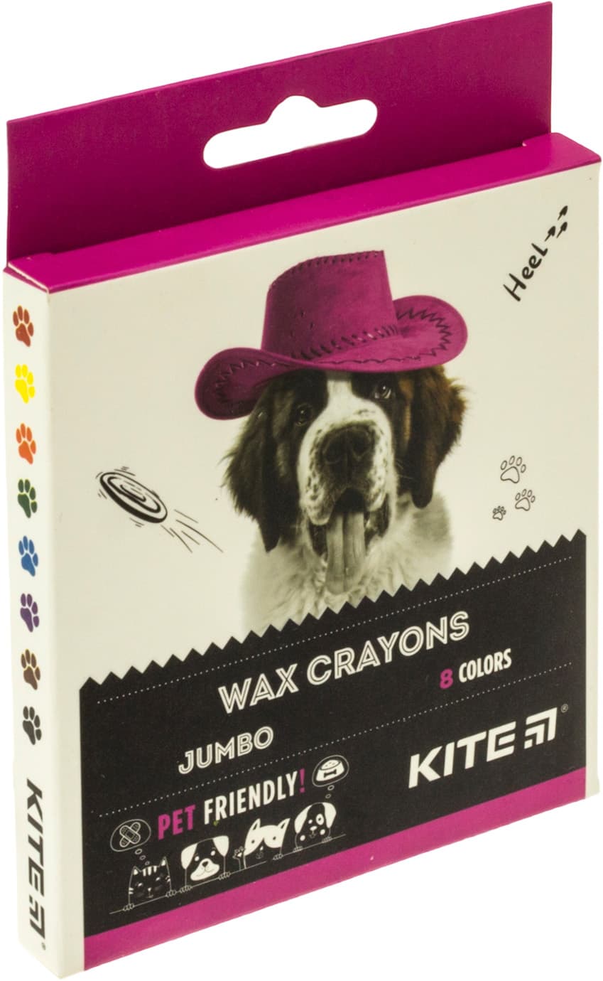Мел воск. "Kite" №K22-076 8цветн. Kite Dogs