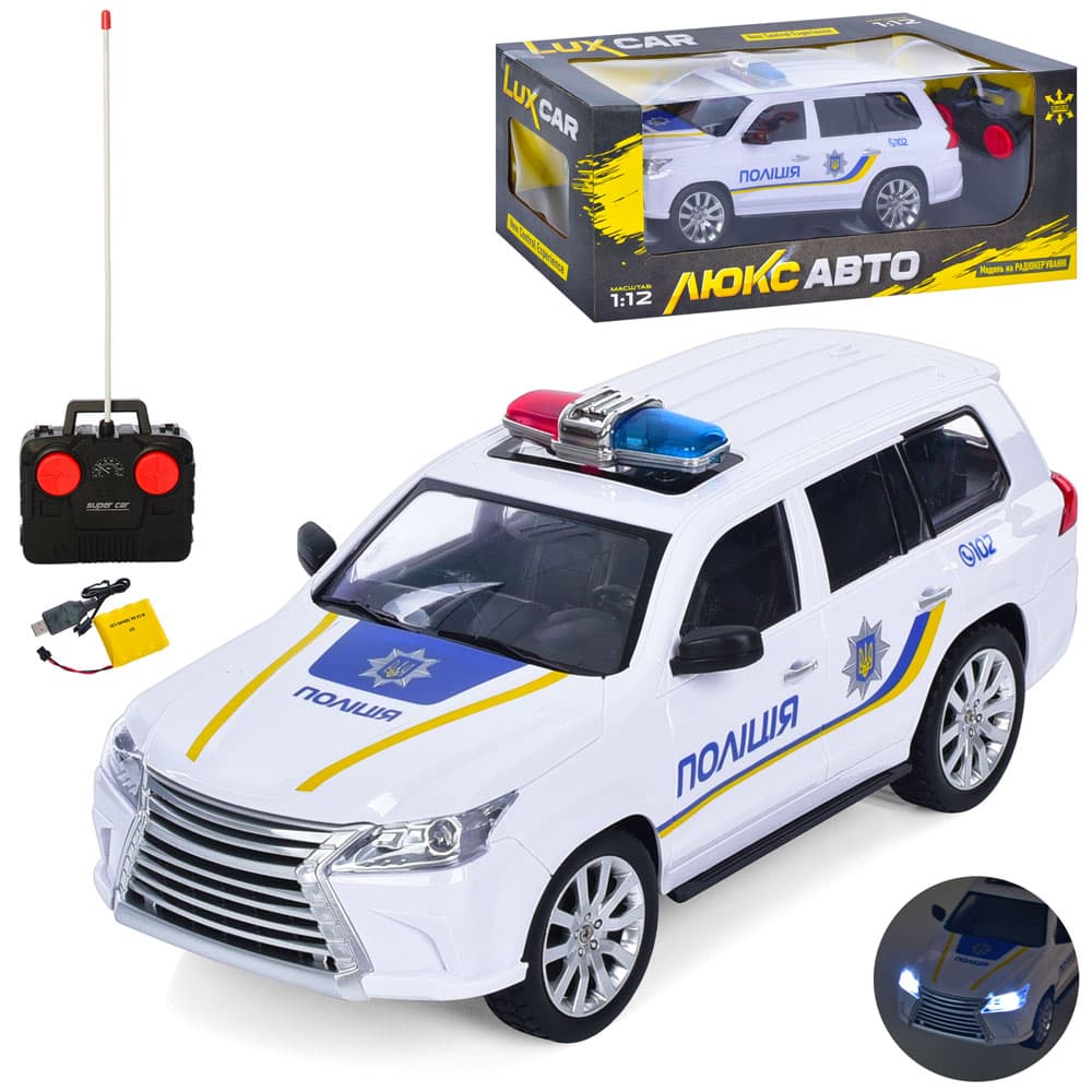 Машина RK (1:12) 32см,поліція,світ.,гум.колеса,USB-зарядне,в кор-ці,46х19х18см №M 5011(9)