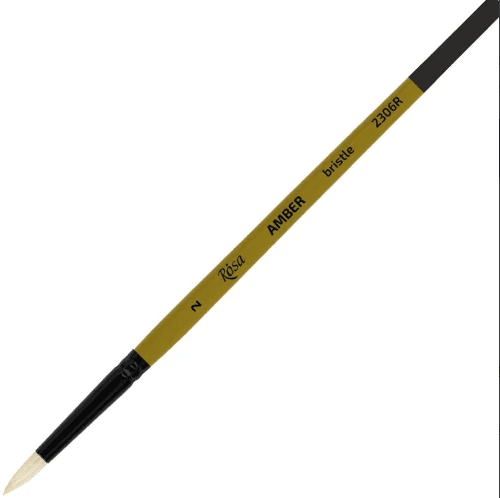 Пензлик худож. "Rosa" Amber щетина,кругла, довга ручка №2 №2306R02