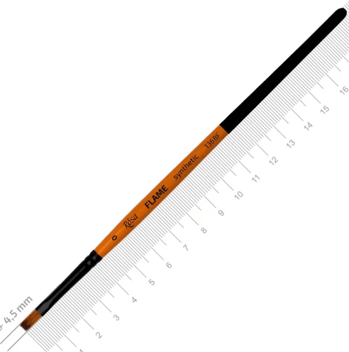 Пензлик худож. "Rosa" Flame синтетика,плоска,коротка ручка №0 №1368F0