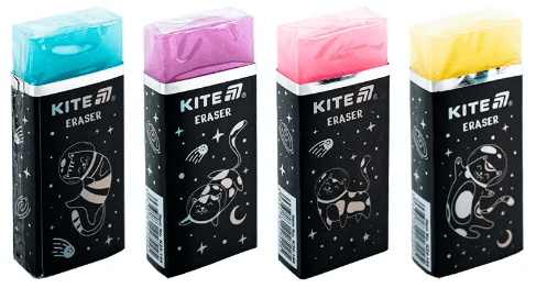 Гумка "Kite" Universe кольорова з глітером,асорті №K24-144(24)(720)