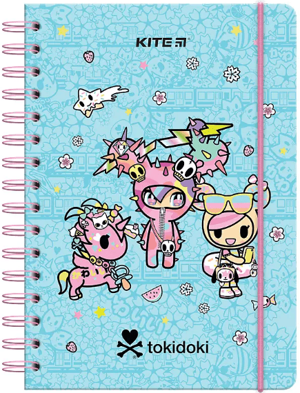Блокнот пруж. А5 80л. клет. тв. обл. Tokidoki №TK24-190/Kite/(10)