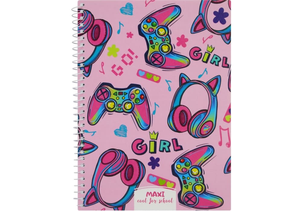 Блокнот пруж. А5 60л. клет. пласт. обл. "Girl" №MX21213-01(6)(8)(76)