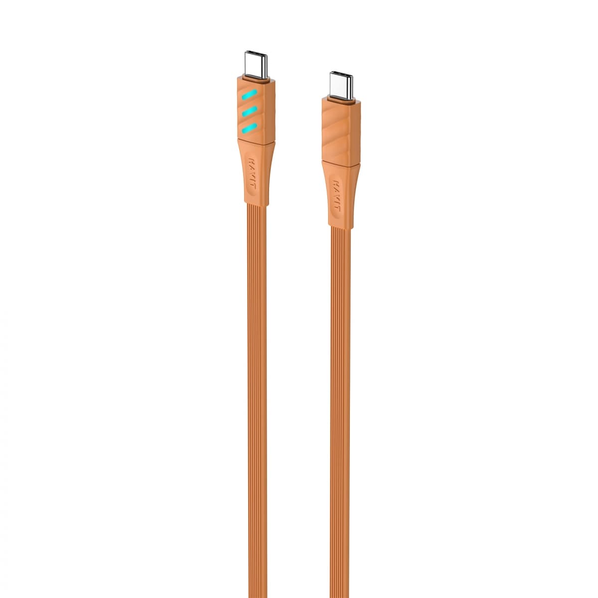 Кабель Type-C > Type C Havit HV-CB6254 PD60W 3A 1м+LED індикатор Orange