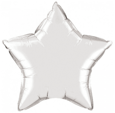 Набор пакет возд. фольг. "Звезда" серебро 18"/45см 5шт №832602/Pelican/(1)(5)