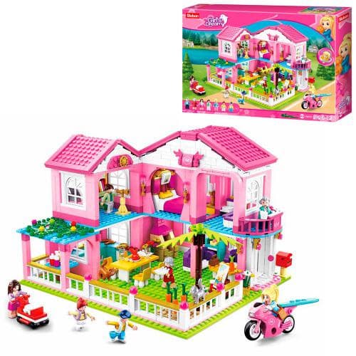 Конструктор "Sluban" Будиночок30см,меблі,фігурки,транспорт,896дет,в кор.-ці №М38-B0721(6)