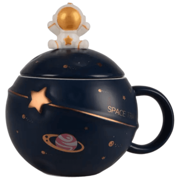 Чашка керам. 300мл "LED Space Travel" з кришкою в подар. кор-ці, мікс №B060374(12)
