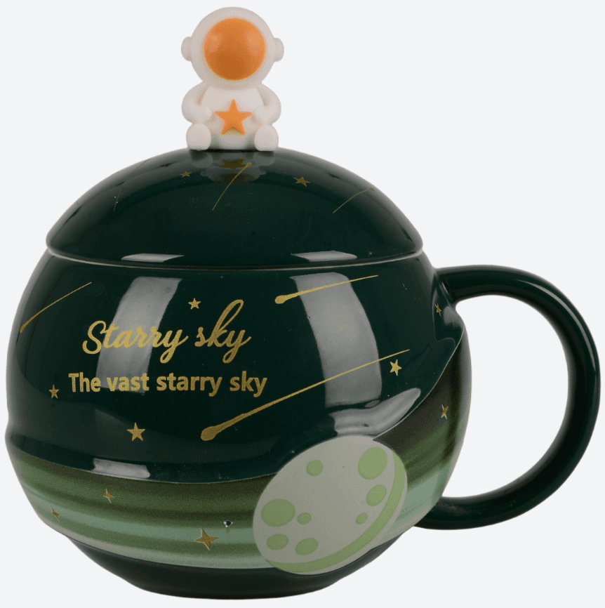 Чашка керам. 300мл "LED Starry Sky" з кришкою в подар. кор-ці №B060375(12)