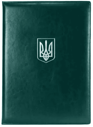 Папка А4 "Герб (трезубец)" с тисн. Nebraska зелёная (серебро) №O36047-04/Optima/(15)