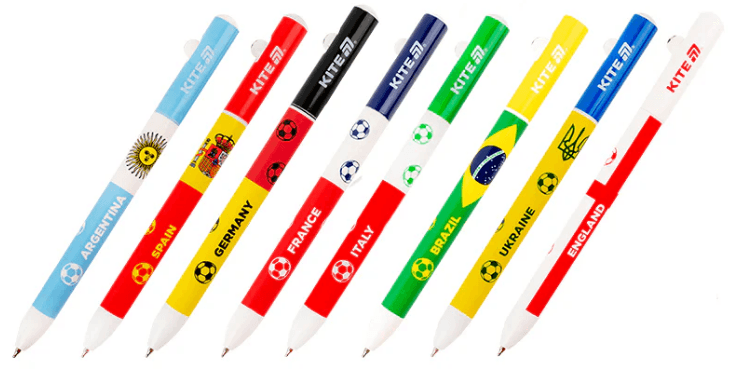 Ручка авт. кульк. "Kite" №K25-029 Football nations синя(40)