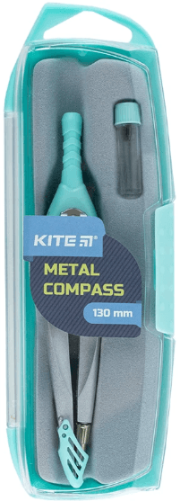 Циркуль "Kite" метал. Pastelini 130мм +грифель м'ятний,у футлярі №K24-413-18(12)
